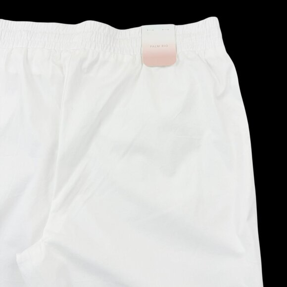 Palm Rio Womens Pull-on Elastic/Drawstring Stretch Poplin White Capris Sz XL NWT - Picture 5 of 11